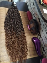 Anjo Plus RYLAI-extensiones de pelo rizado mechones, pelo sintético, 300g, para cabeza completa, 26-30 pulgadas, negro, marrón, degradado