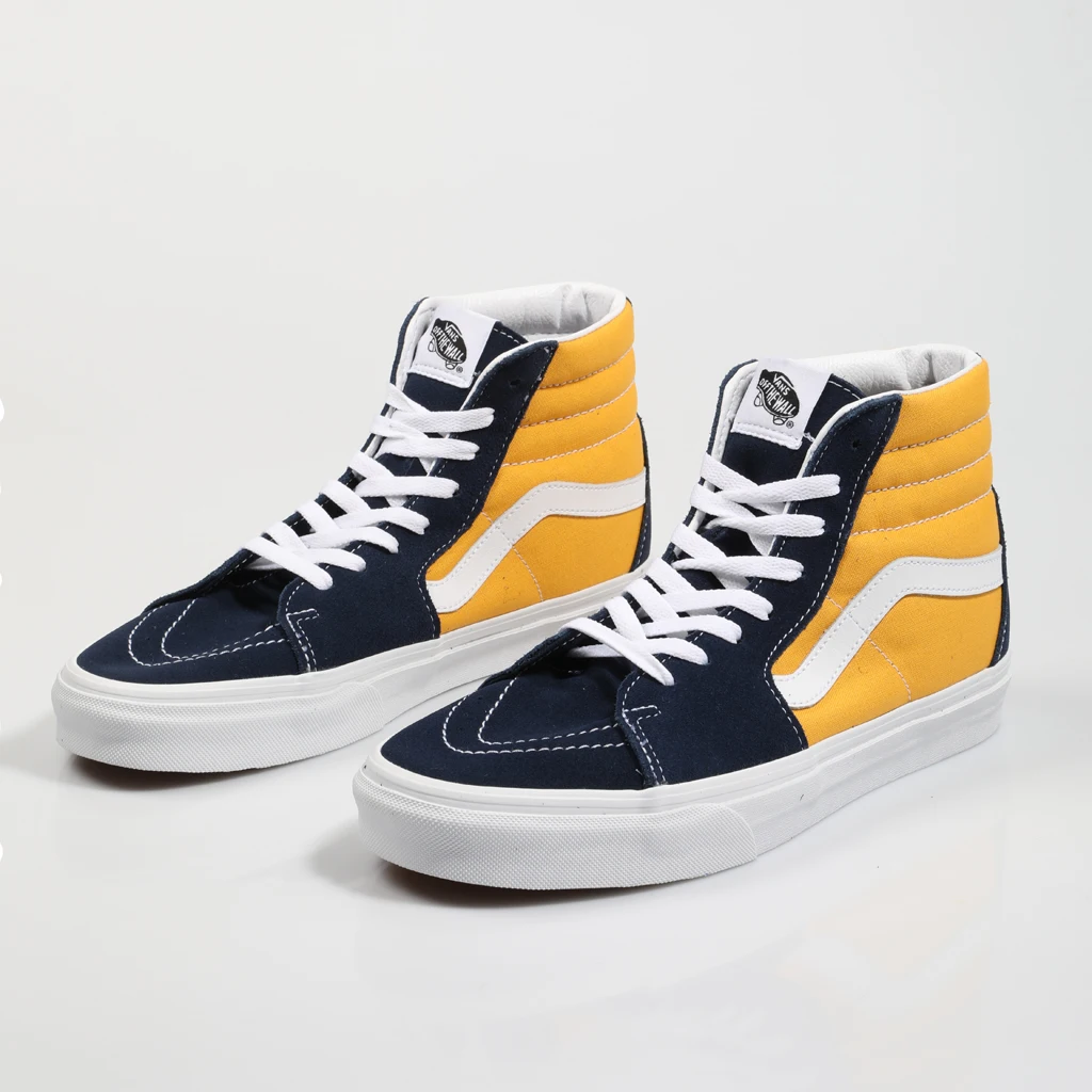 Zapatillas Vans SK8 HI 74902 423069974902 en Multicolor Azul Marino  Amarillo Navy Blue Yellow Canvas Leather| | - AliExpress