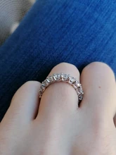 Kuololit-Anillo de plata 925 sólida de moissanita de 5 quilates para mujer, sortija de la eternidad para boda, compromiso, nuevo, fino