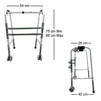 

Rollator for elderly adjustable wheel slip-resistant spikes walking aluminum