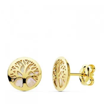 

GOLD EARRINGS TREE LIFE AND NACAR PEQ.