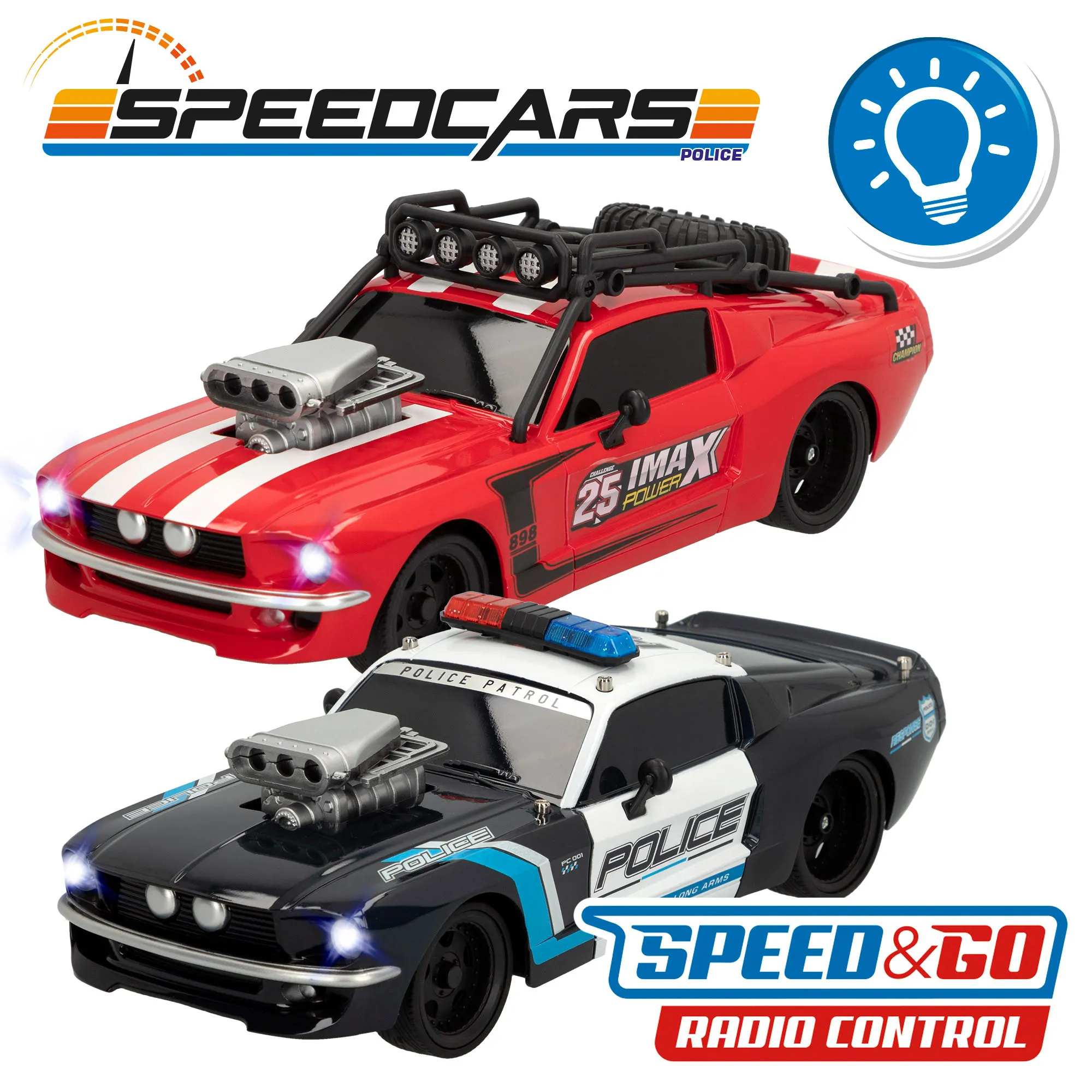 Police Racing Car Police Vehicle 1:16 LED Lights Remote-controlled