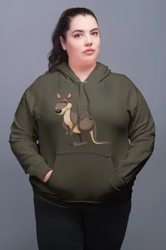 

Angemiel Wear Bouncing Kangaroo Green Women 'S Hooded Sweatshirt