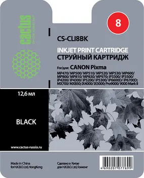 

Cartridge cs-cli8bk cactus for Canon Pixma mp470/mp500/mp530/mp600