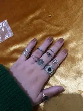 Tocona 14 unids/set Vintage Color de plata antiguo anillo para mujer rosa girasoles Cruz geométrico joyas bohemias 4 кольцо 6391