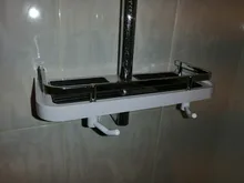 Práctico soporte de estante de ducha para baño, organizador de estantes de baño, bandeja para champú de ducha de un solo nivel, soporte para cabezal de ducha