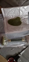 Gua Sha-Rodillo de piedra de jade para masaje facial, rodillo estiramiento piel cuello, doble cabezal, relajación de la piel, piedra de jade natural