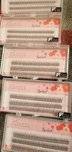 Kimcci-extensiones de pestañas individuales, 120 nudos/funda, pestañas de racimo 3D de visón Natural, maquillaje profesional acampanado
