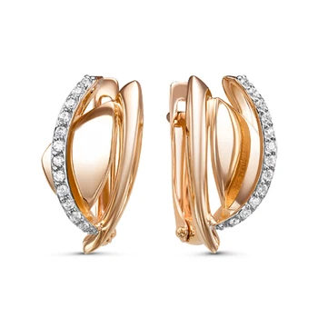 

10-08824 mink gold 585 sterling silver earrings