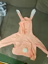 Mono de Pascua para recién nacido de 0 a 24 meses, mono de manga larga de Color sólido, oreja de conejo con capucha, mono de cola, novedad de 2020