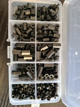 Tornillo de nailon M3NH1 M3, separador de nailon hexagonal Blanco/Negro, cabeza plana, espaciado de plástico de nailon, tuercas, 300 Uds.