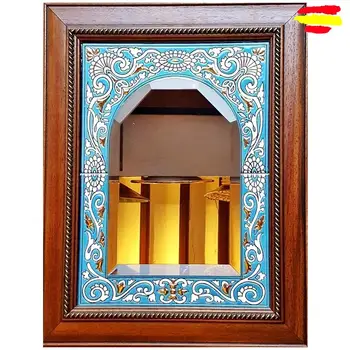 

Mirror Ceramics Framed wooden 50x40cm./20x16in - Ceramics glazed up handmade - Made in Spain - MIJASCERAMIC - ARTECER -