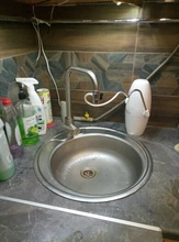 Leeme-grifo de acero inoxidable con un solo Mango para la cocina, rociador de un solo orificio, cepillado, L74998A-4 3