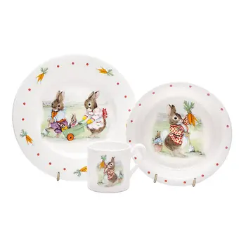 

Children's tableware rabbits (set of 3 items)