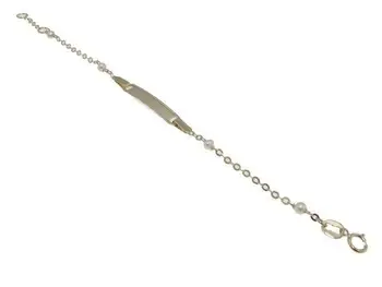 

Bracelet for baby in 18 k yellow gold with pearls