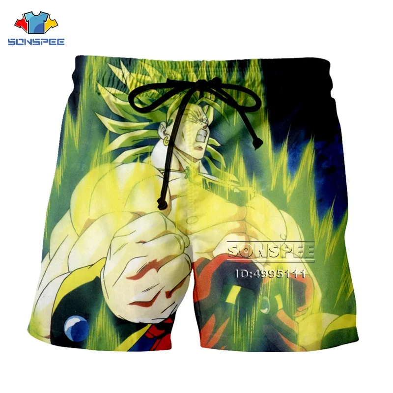 SONSPEE 3D принт Аниме Драконий жемчуг для мужчин и женщин дышащие пляжные шорты летние штаны для фитнеса Повседневный стиль Качественная спортивная одежда