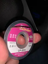 Mecha de soldadura de cobre, removedor de soldadura trenzada, 1,5 metros de largo, 2,0mm de ancho, accesorio de desoldar