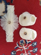 2 unids/set lindo bebé niña diadema calcetines encaje conjunto de lazos con flor corona diademas para recién nacidos niñas diadema turbante bebé accesorios para el pelo