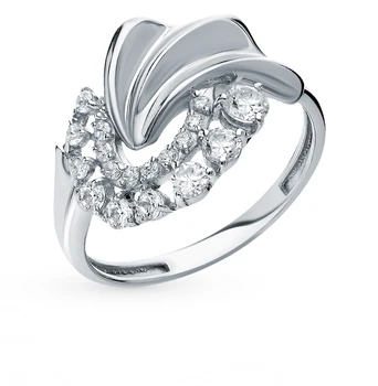 

Silver ring with cubic zirconia sunlight sample 925