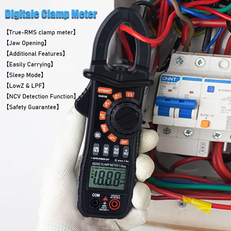 

True RMS Clamp Meter DC/AC 600A current measurement TRMS Auto-Rang Voltage Ammeter Hz Ohm NCV Tester DMM Multimeter