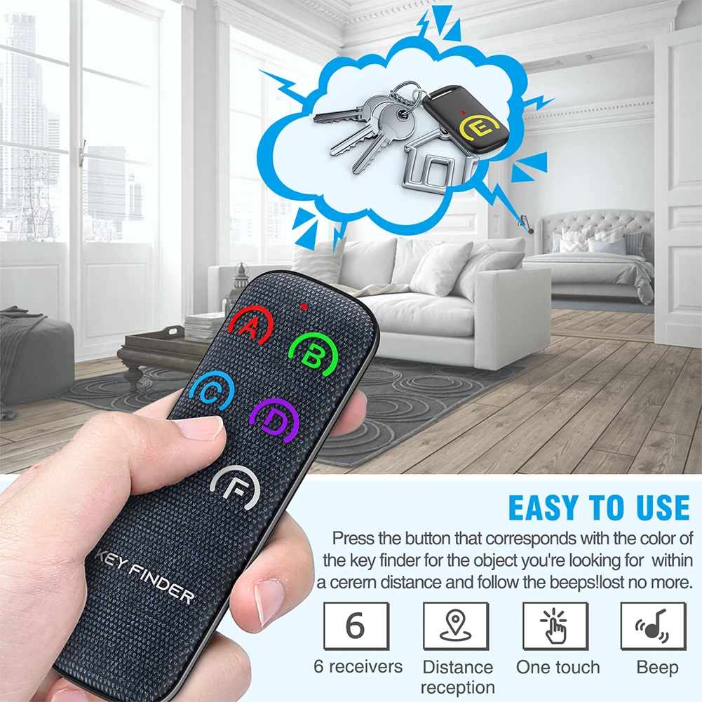 4/6/8 i in 1 Anti-lost Wireless Car Key Finder Remote Control Tracker Alarm Tag Keychain Wallet Smart Tracker with 6 Receivers