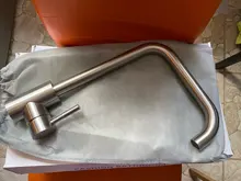 Kitchen Faucet Mixers Swivel-Basin Brushed-Process Frap Stainless-Steel Hot--Cold-Water