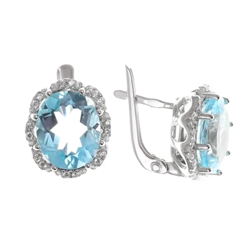 

Earrings made of silver with cubic zirconia and Topaz