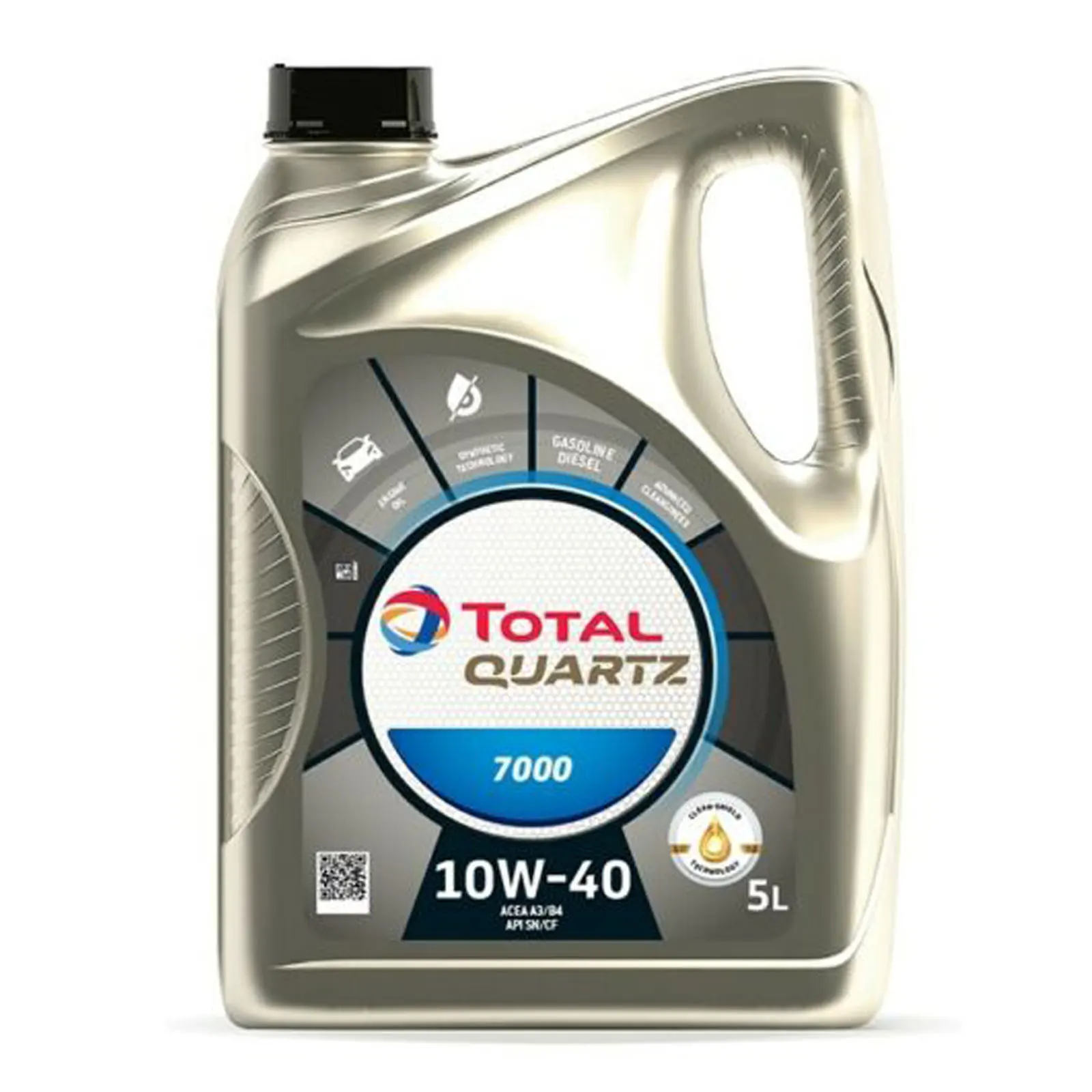 Olio Motore Sintetico Al Quarzo Totale 7000 Performance 10W40-5L - F I A T-Olio Per Auto