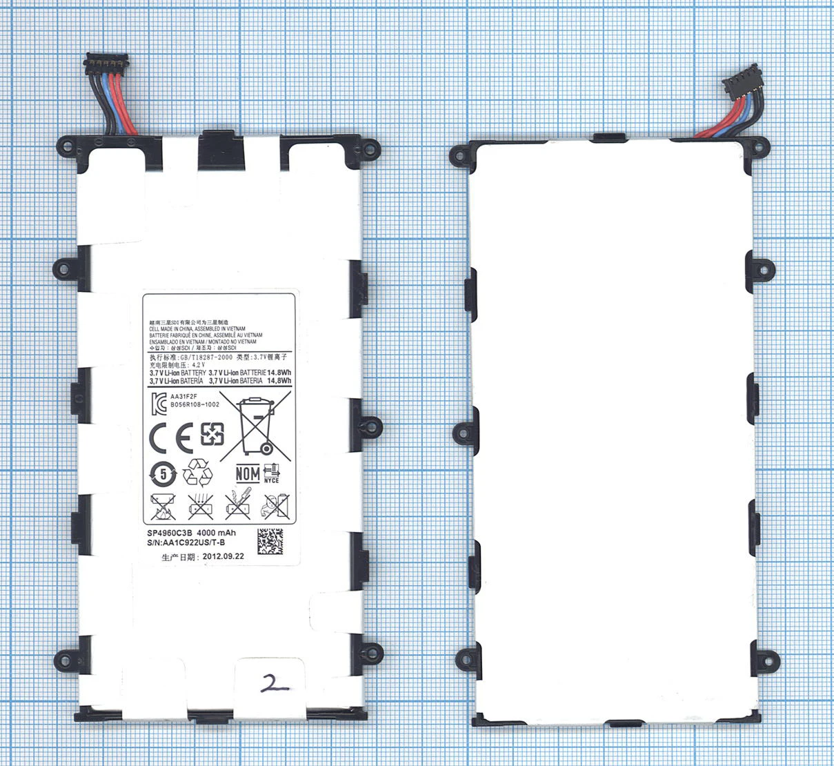 Аккумуляторная батарея SP4960C3B для Samsung Galaxy Tab GT-P6200 3.7V 14.8Wh | Электроника