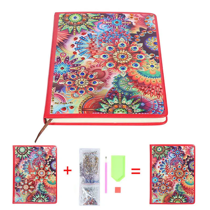 

DIY Mandala Special Shaped Diamond Painting 60 Pages A5 Notebook Diary Book Embroidery Cross Stitch Craft Gift