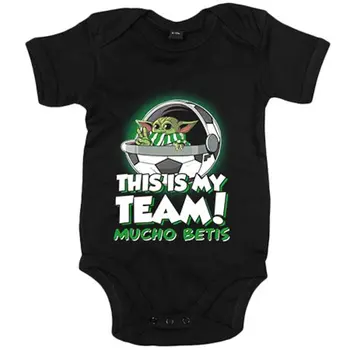 

Baby bodysuit spoof baby Yoda my soccer team Much Betis