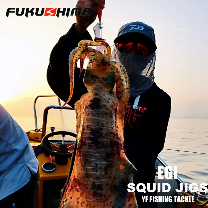 FUKUSHIMA 3,5 SQUID JIGS GLOW EGI LURE FISHING WOOD SHRIMP BAIT SHARP HOOKS 21GRAMS CUTTLEFISH OCTOPUS BOOT AND ROCK FISHING – Detail 17