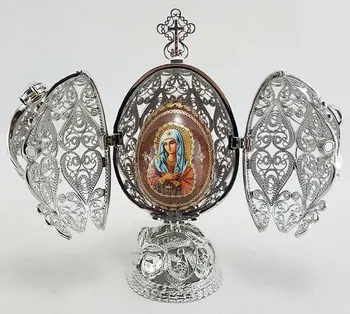 

Copy Faberge hjd0784d-1 egg Easter openwork large ", color silver