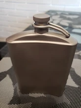 Screw-Cap Flat-Bottle Titanium Flask Ultralight Hiking Outdoor Wine with Clip Hydration