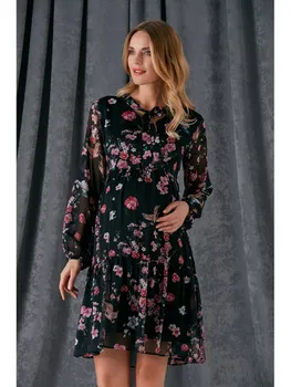 

Pregnant Wild Floral Chiffon Dress