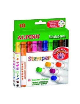 

MARKERS STAMPER ALPINE BOX 10 MARKERS WITH DIFFERENT DESIGNS
