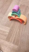 1Set bebé Arco Iris colores de silicona apilar juguetes Montessori creativo juguetes libres de bisfenol A de silicona de grado de alimentos de la educación temprana y regalos de los niños