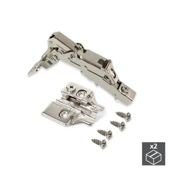 

Lot of 2 hinges straight X91 Emuca opening 165 ° with soft closing and supplements to screw with regulation eccentric