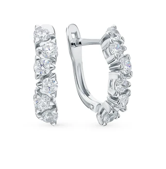 

Silver earrings with cubic zirconia sunlight sample 925