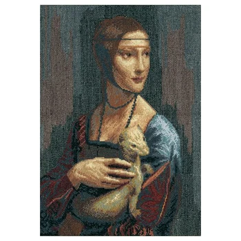 

295 set for embroidery 'чарівна MIT' based on Leonardo da Vinci 'dam' with горностаем', 29*42,5 cm