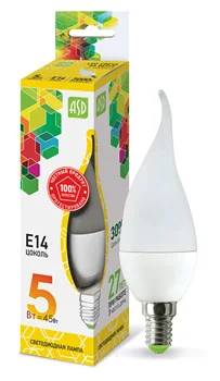 

LED lamp LED CANDLE IN THE WIND-standard 5 W V E14 3000 K 450lm ASD