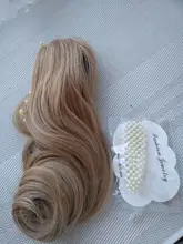 Extensiones de Cabello para mujer, coletas con ondas, 14 pulgadas, pelo sintético Rubio, extensión Natural