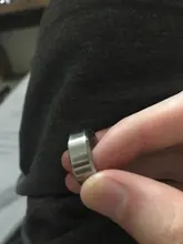 Loredana-anillos de acero inoxidable para hombre, 8MM, negro y oro blanco, tres colores, color sólido, mate, doble bisel, a medida