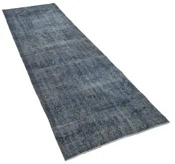 

93x303 Cm Blue Handmade Overdyed Runner Rug-3x10 Ft