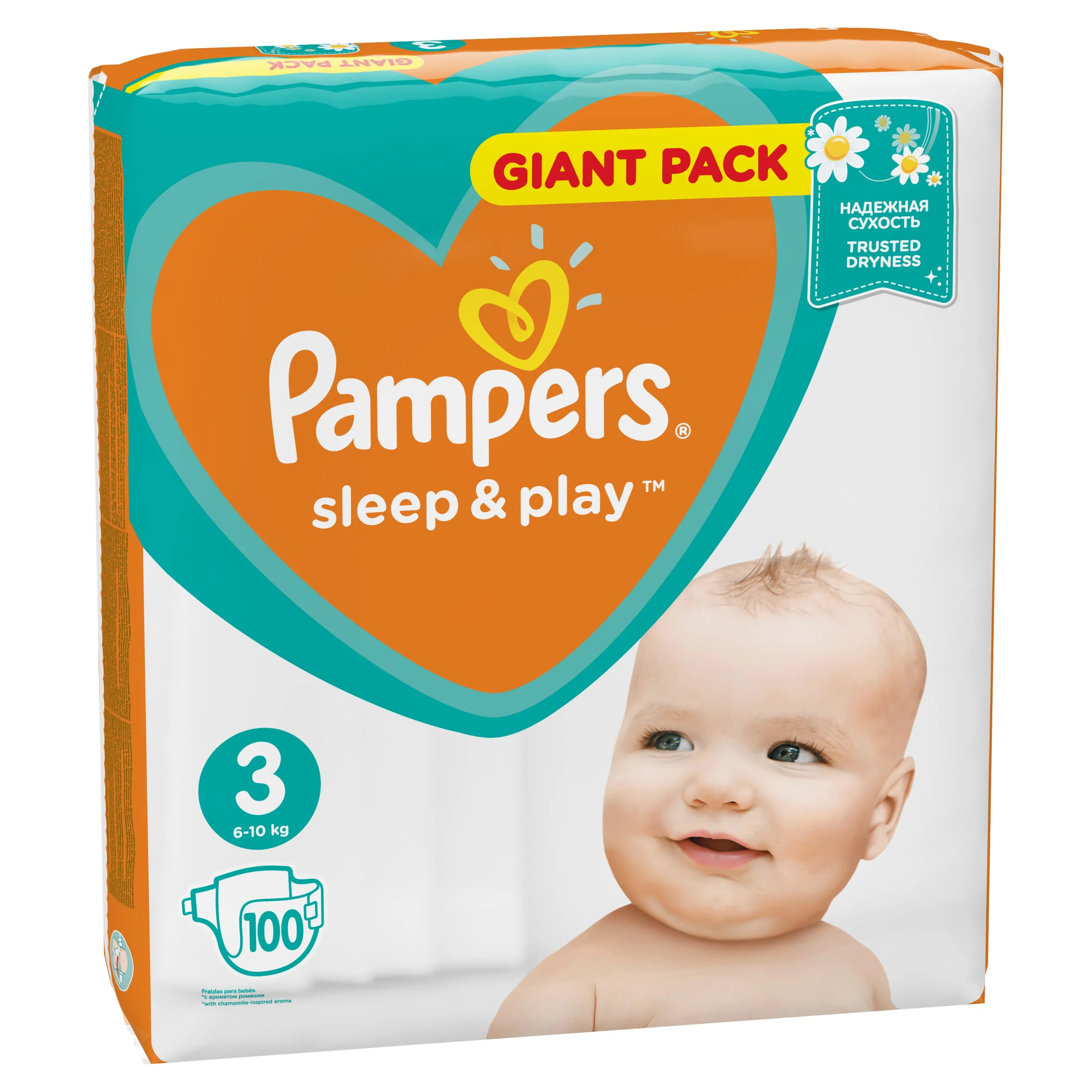 Подгузники Pampers Sleep& Play 6-10 кг, 3 размер, 100шт