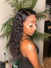 Enlaces de onda profunda pelucas de cabello humano 28 30 pulgadas peluca Frontal de encaje para las mujeres negras agua rizado peluca brasileña cabello humano Pre arrancado