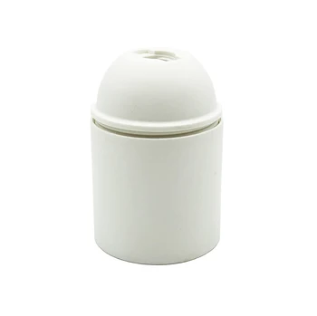

Plastic lamp holder thread E27 color White