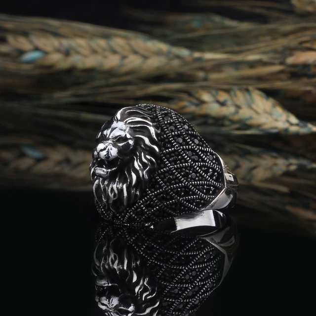 Detailed Lion Stainless Steel Ring Scr3047 | Wholesale Jewelry Website