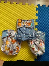 Feliz flauta pañales de tela para niños ajustable húmedo/bolso seco impermeable pañales de bebés ecológicos mochila reutilizable 4 unids/set