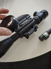 Fire Wolf-Mira iluminada telémetro para caza, rifle de retícula holográfica, visor de 4 retículas, láser rojo de 20 mm, ideal cacería, 4-12x50